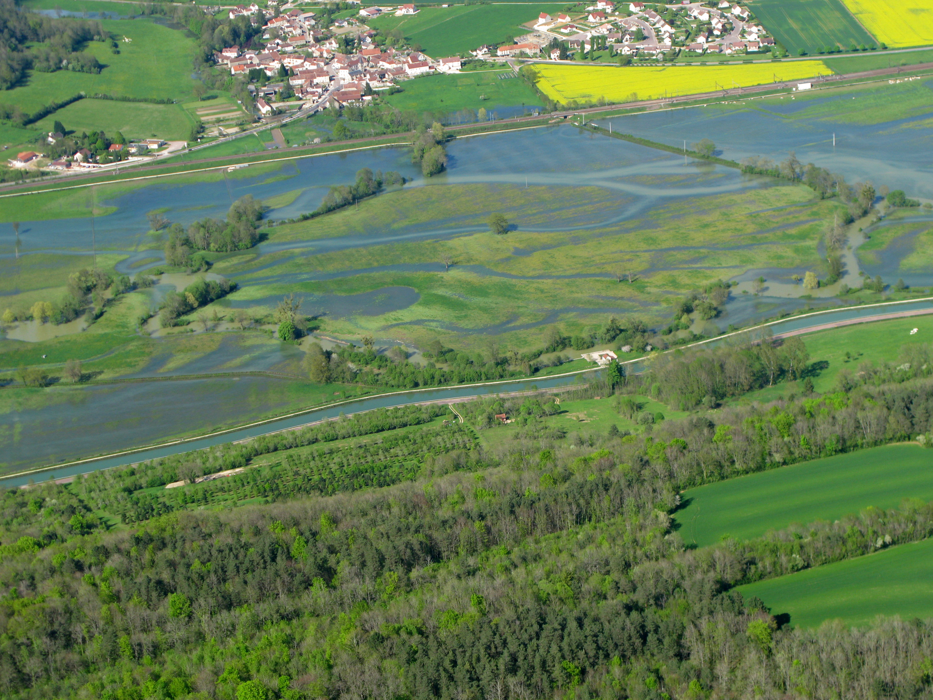 Crue de la Brenne, en mai 2013, à Marmagne en Côte d'Or